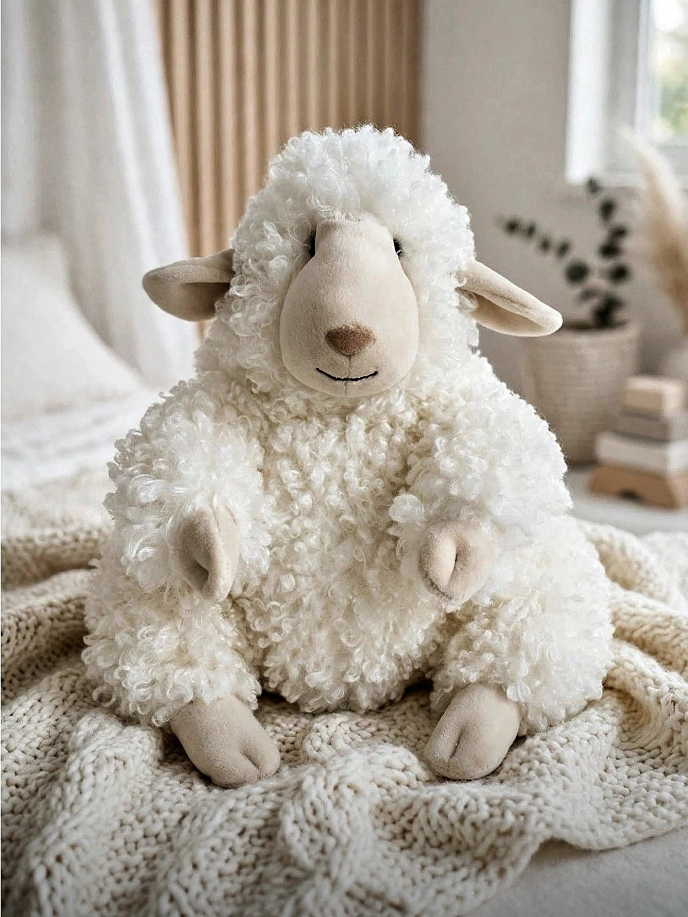 Jellycat Retired Smudge Bobbleton Sheep White Sheep Plush Toy/collectors